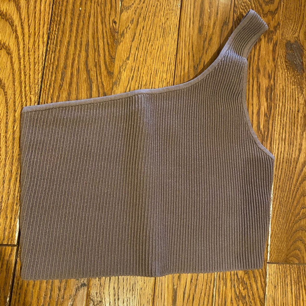 Babaton Sculpt Knit One-Shoulder Cropped Tank